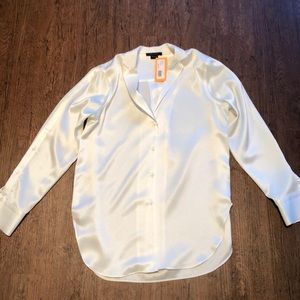 Mel & Lisa Ivory Button Down Blouse NWT